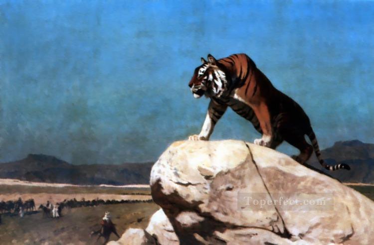 El tigre al acecho Orientalismo árabe griego Jean Leon Gerome Pintura al óleo